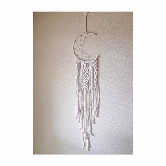 None Other - Moon Macrame Wall Hanging Crochet Woven